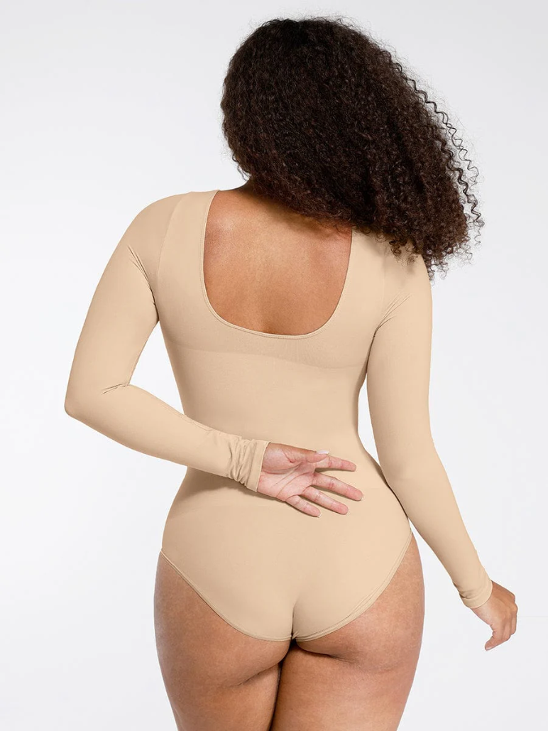 Bodysuit ©️ Viral Original Reductor de Abdomen Manga Larga Premium 🥇 Calzón