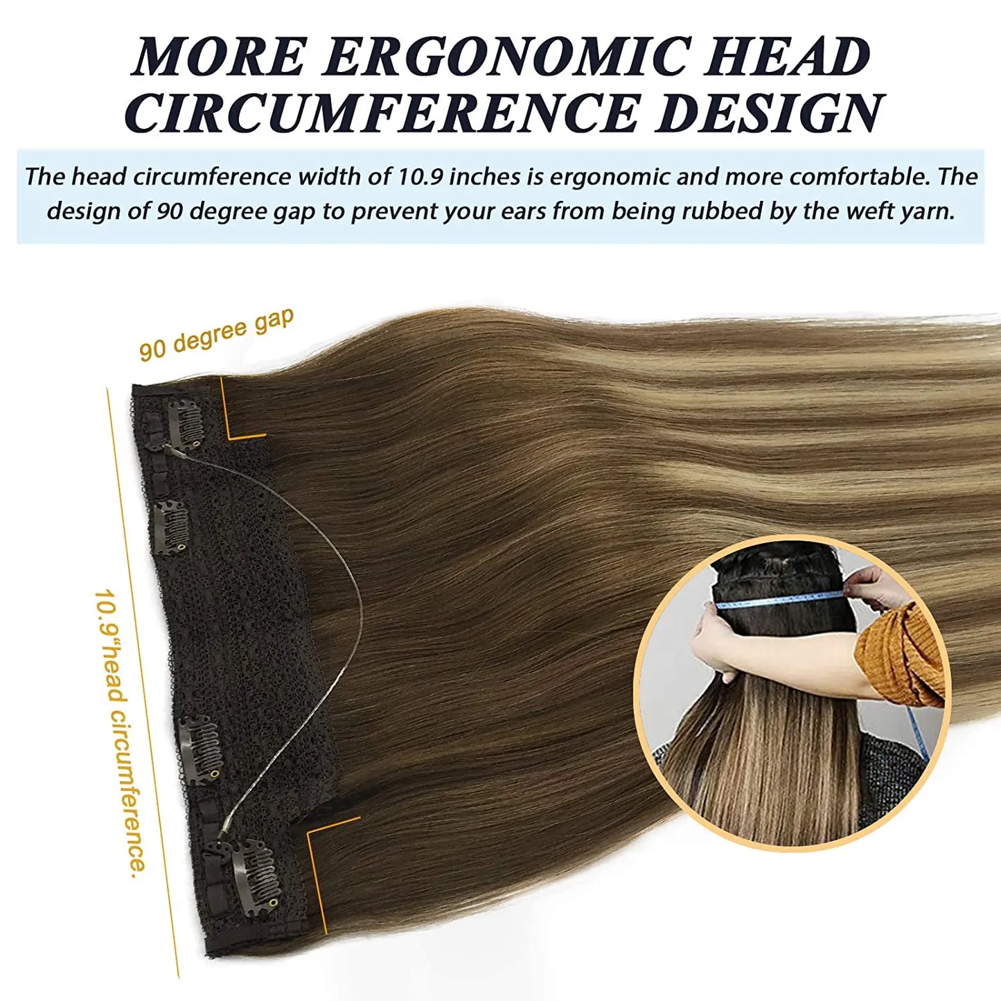 EXtensiones HILO INVISIBLE Balayage 50 cm Largo Cabello Virgen 100%