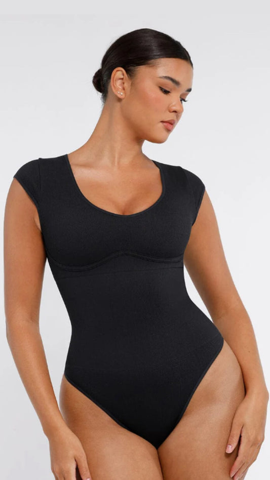 Polera Faja Manga Corta escote V Reductor Abdomen