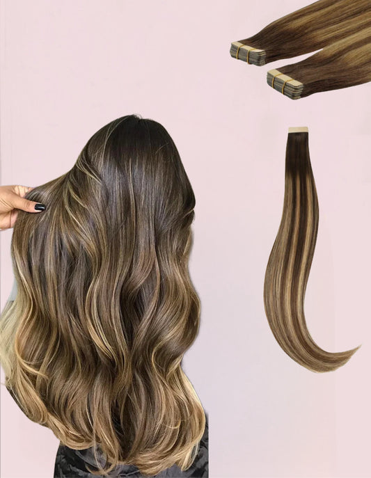 Extensiones CINTA ADHESIVA BALAYAGE 60 cm Largo Cabello Virgen 100%