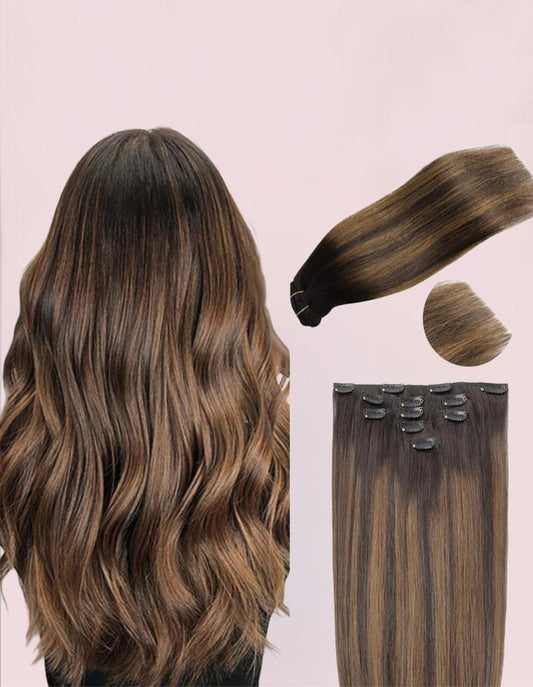 Extensiones POR CAPAS  Balayage 60 cm Largo Cabello Virgen 100%