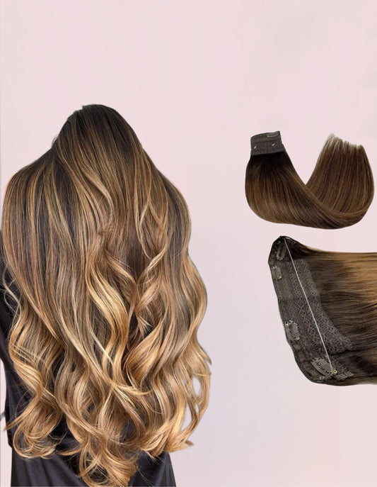 EXtensiones HILO INVISIBLE Balayage 50 cm Largo Cabello Virgen 100%