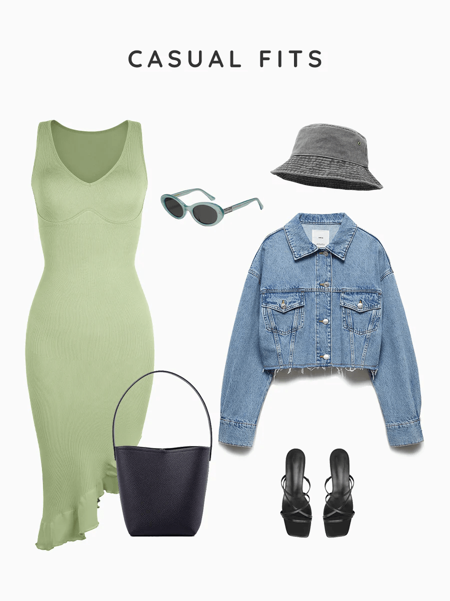 Vestido Faja Control Abdomen Corte Sirena