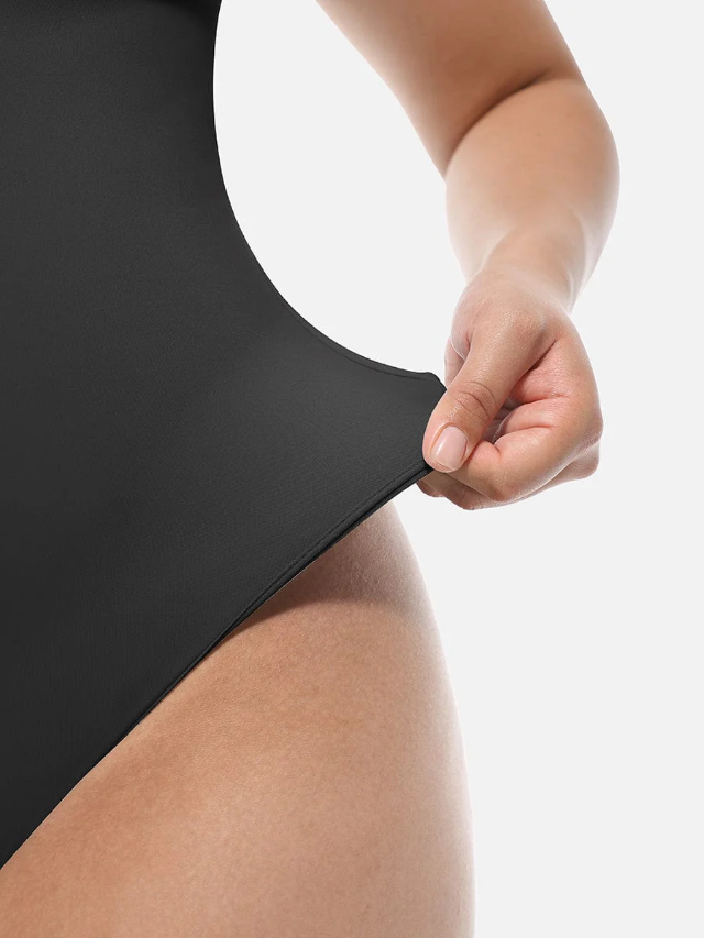 Body de control de abdomen de manga corta y cuello cuadrado I