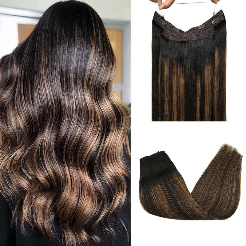 EXtensiones HILO INVISIBLE Balayage 50 cm Largo Cabello Virgen 100%
