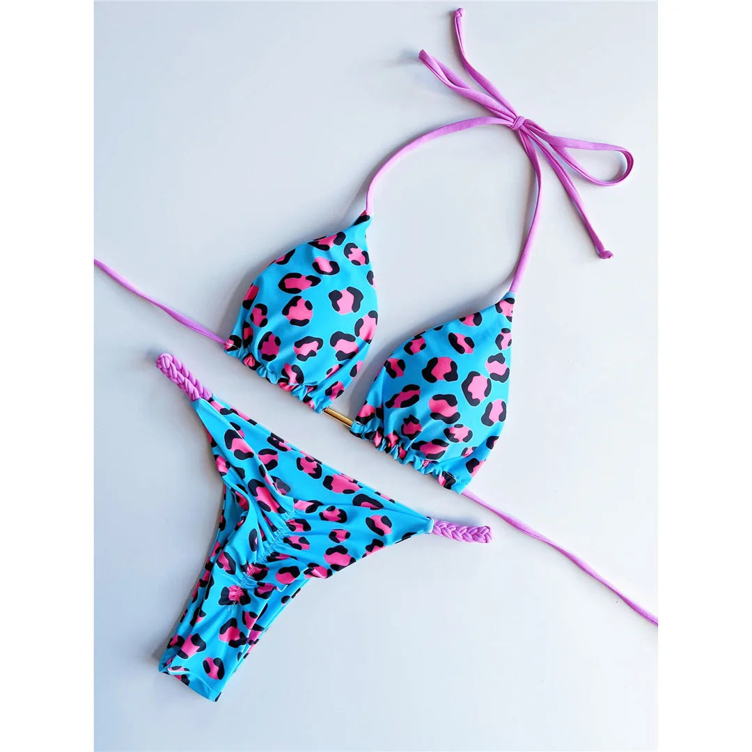 Bikini Leopardo Print Orange pink