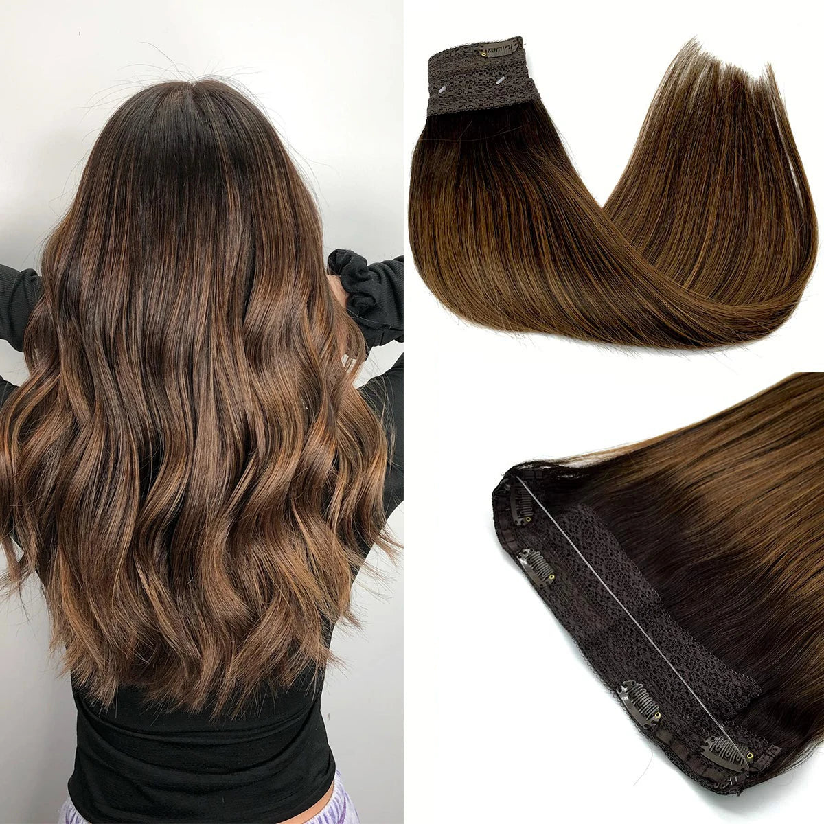 EXtensiones HILO INVISIBLE Balayage 50 cm Largo Cabello Virgen 100%
