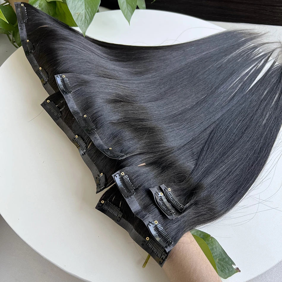 Extensiones POR CAPAS Negro Natural 76 cm largo Cabello Virgen 100%