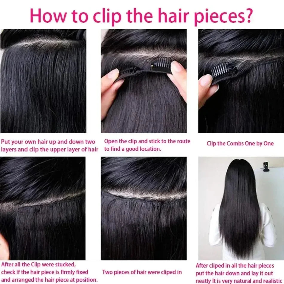 Extensiones POR CAPAS Negro Natural 76 cm largo Cabello Virgen 100%
