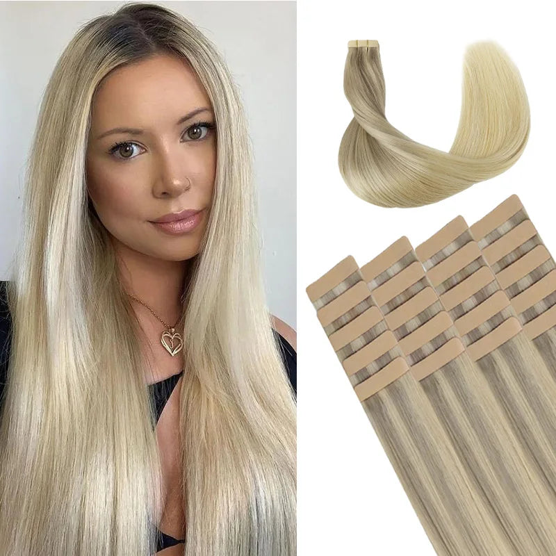 Extensiones CINTA ADHESIVA BALAYAGE 60 cm Largo Cabello Virgen 100%