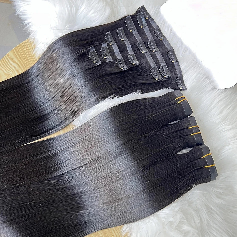 Extensiones POR CAPAS Negro Natural 76 cm largo Cabello Virgen 100%