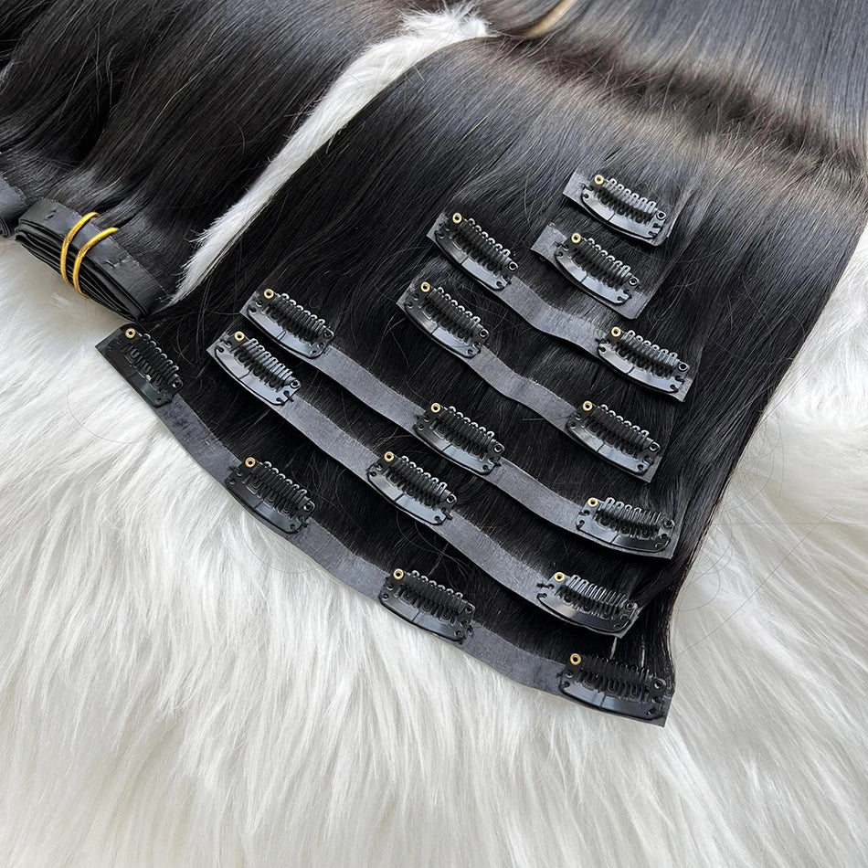 Extensiones POR CAPAS Negro Natural 76 cm largo Cabello Virgen 100%