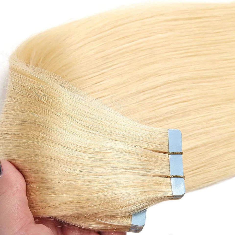 Extensiones ADHESIVAS  60 cm Largo Cabello Virgen 100 %
