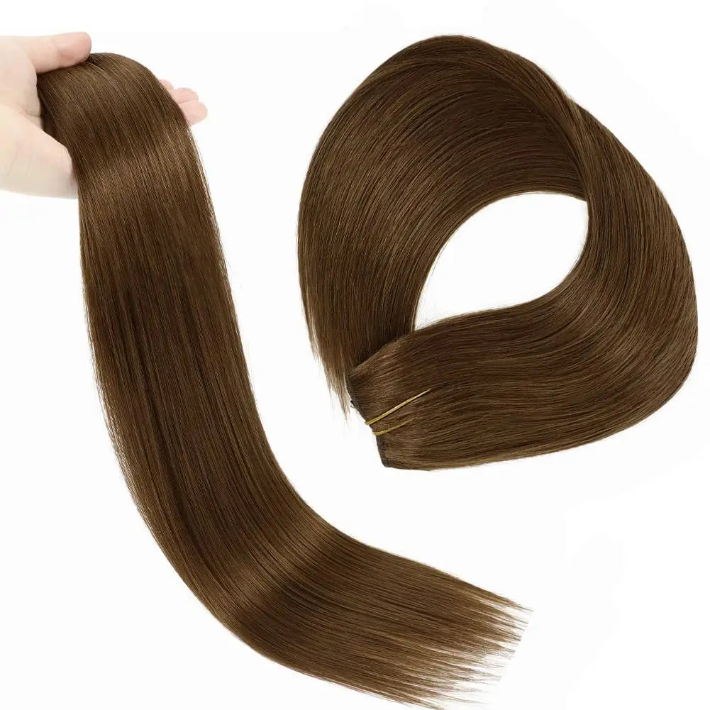 Extensiones  HILO INVISIBLE 66 cm Largo  Chocolate Brown 🤎 Cabello virgen 100%