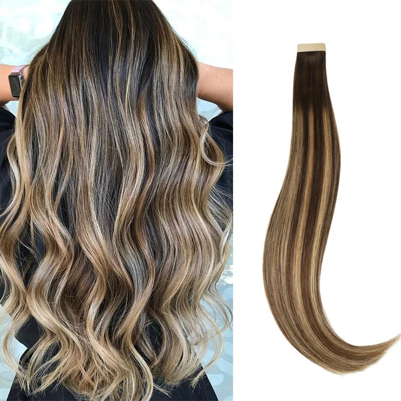 Extensiones CINTA ADHESIVA BALAYAGE 60 cm Largo Cabello Virgen 100%