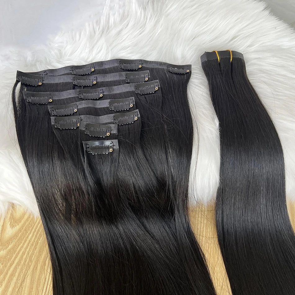 Extensiones POR CAPAS Negro Natural 76 cm largo Cabello Virgen 100%