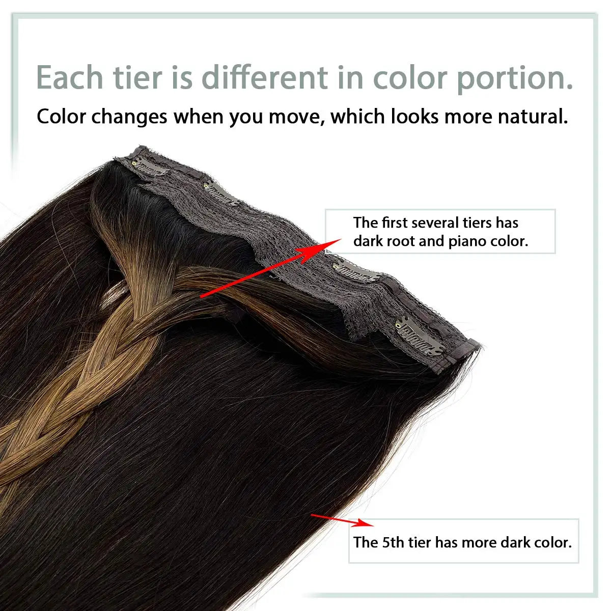 EXtensiones HILO INVISIBLE Balayage 50 cm Largo Cabello Virgen 100%