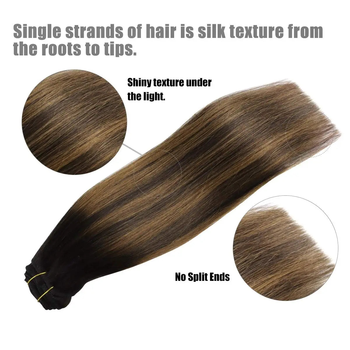 Extensiones POR CAPAS  Balayage 60 cm Largo Cabello Virgen 100%