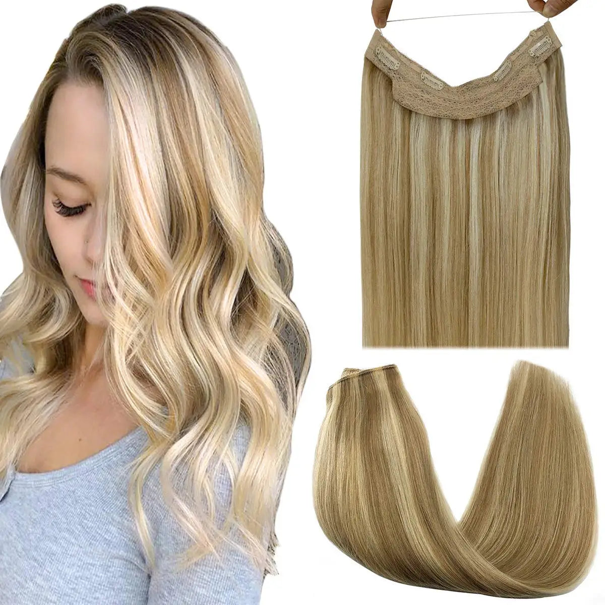 EXtensiones HILO INVISIBLE Balayage 50 cm Largo Cabello Virgen 100%