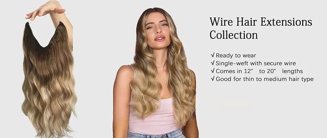 EXtensiones HILO INVISIBLE Balayage 50 cm Largo Cabello Virgen 100%
