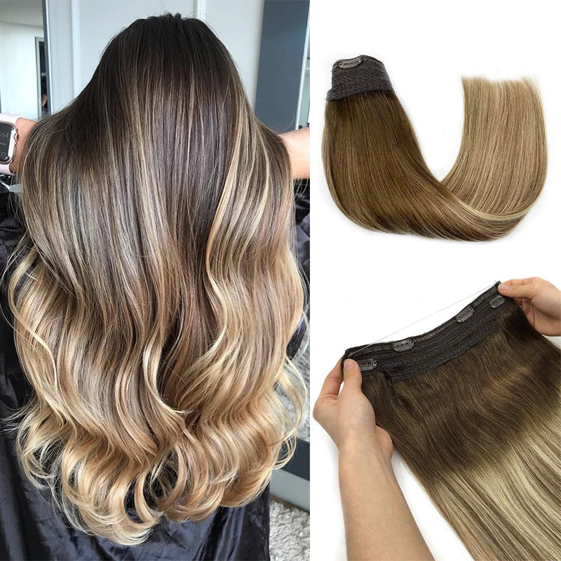 EXtensiones HILO INVISIBLE Balayage 50 cm Largo Cabello Virgen 100%