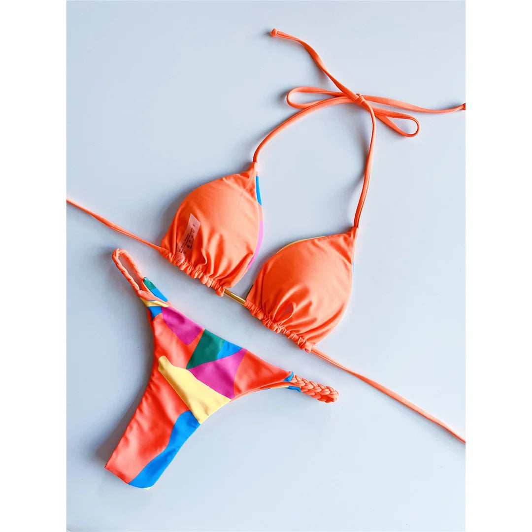 Bikini Leopardo Print Orange pink