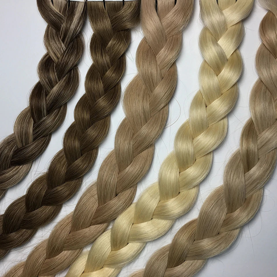 Extensiones ADHESIVAS  60 cm Largo Cabello Virgen 100 %