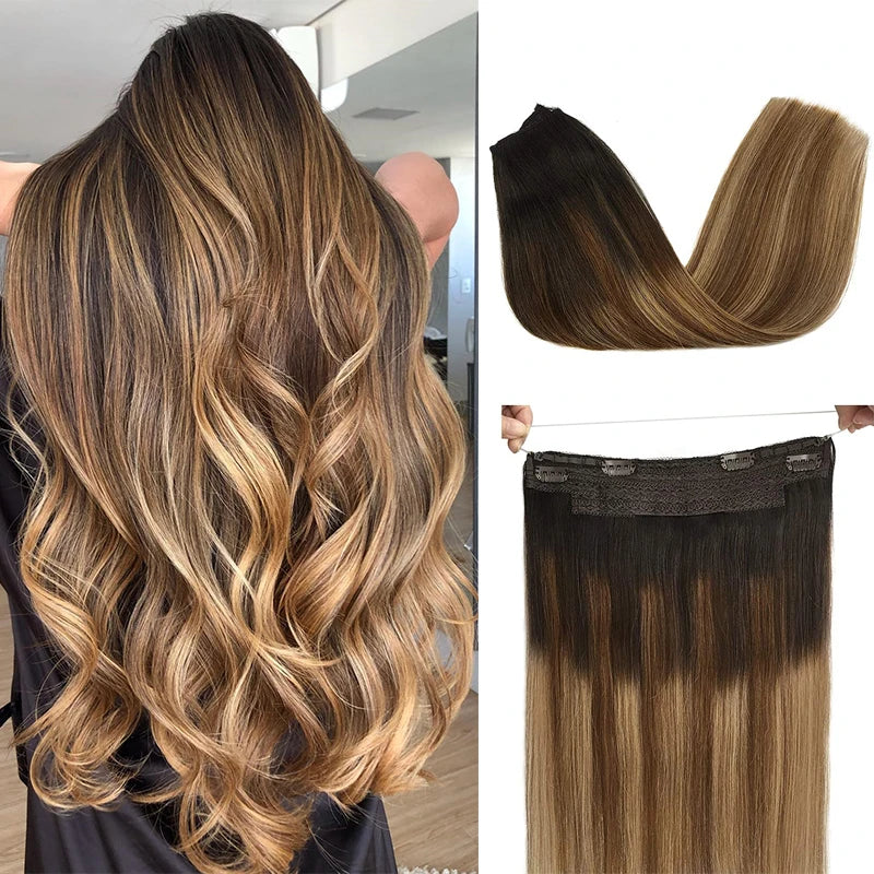 EXtensiones HILO INVISIBLE Balayage 50 cm Largo Cabello Virgen 100%