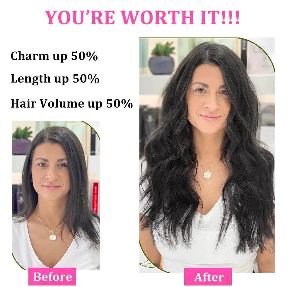 Cortina 5 Clips 66 cm de Largo Cabello VIRGEN ©️100% Natural 100 gr