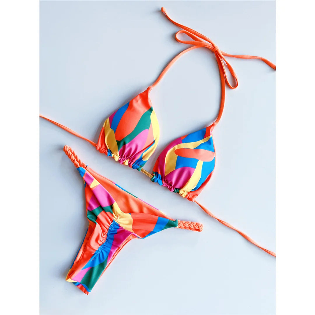 Bikini Leopardo Print Orange pink