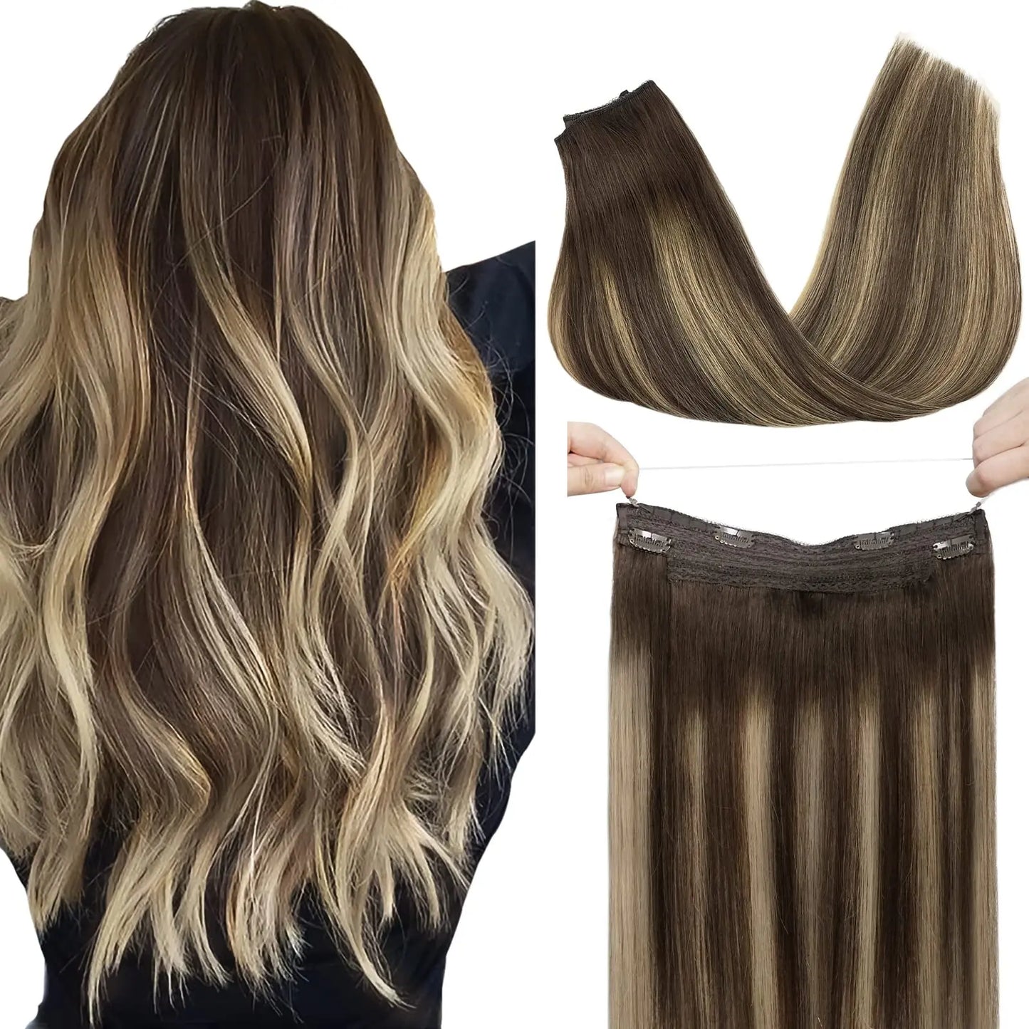 EXtensiones HILO INVISIBLE Balayage 50 cm Largo Cabello Virgen 100%