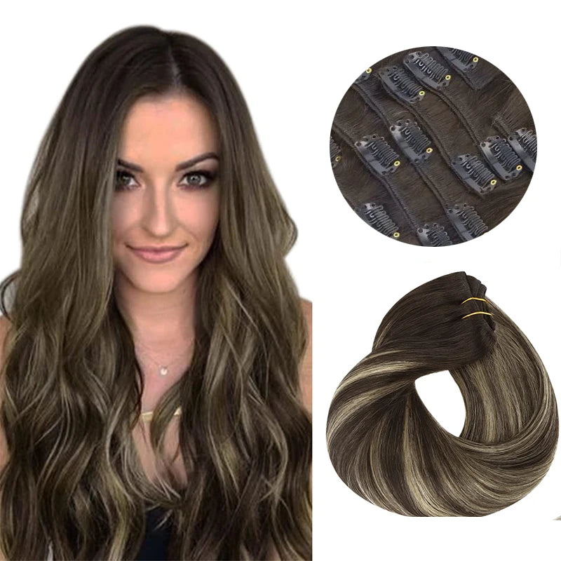 Extensiones POR CAPAS  Balayage 60 cm Largo Cabello Virgen 100%