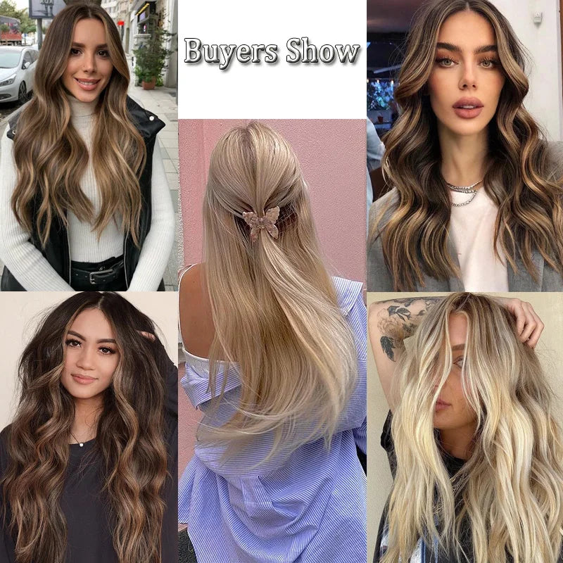 Extensiones POR CAPAS  Balayage 60 cm Largo Cabello Virgen 100%