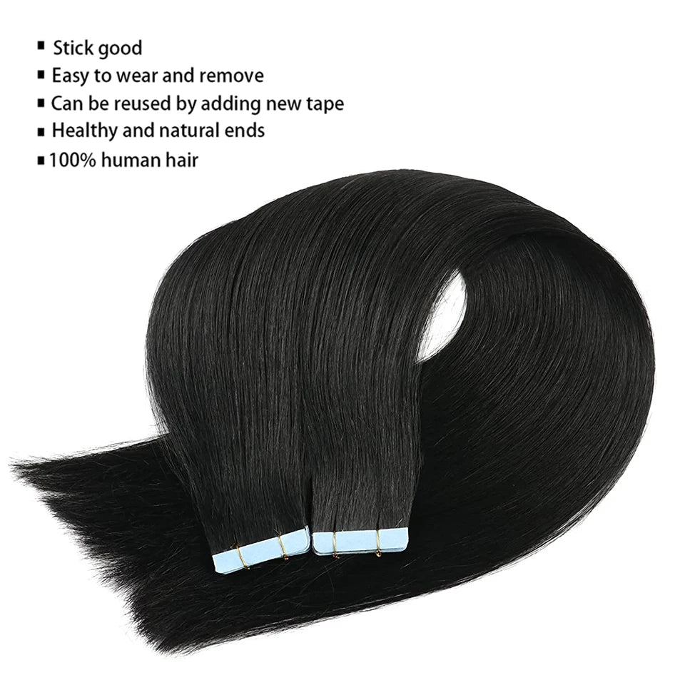 Extensiones ADHESIVAS  60 cm Largo Cabello Virgen 100 %
