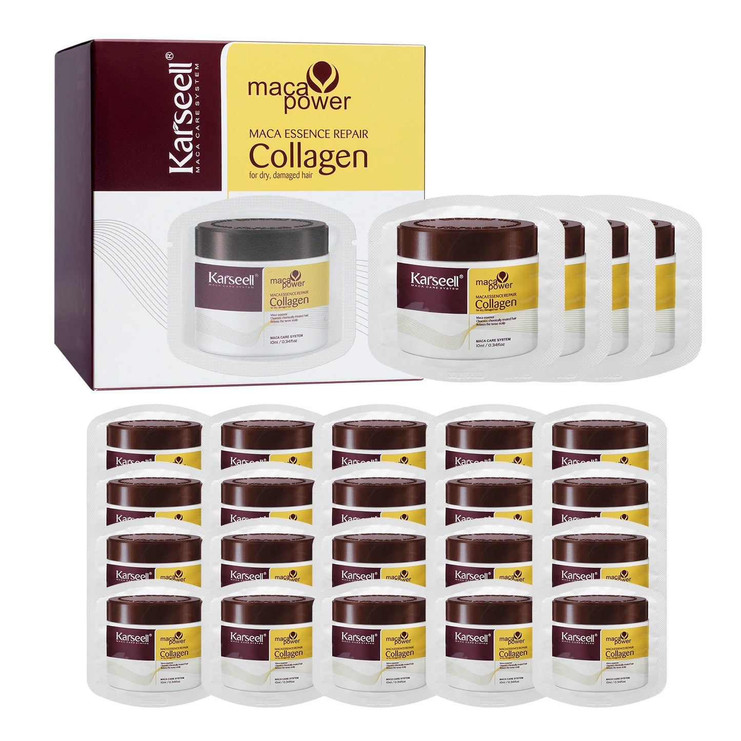 Mascarilla capilar de colágeno Karseell Pack 24 unidades