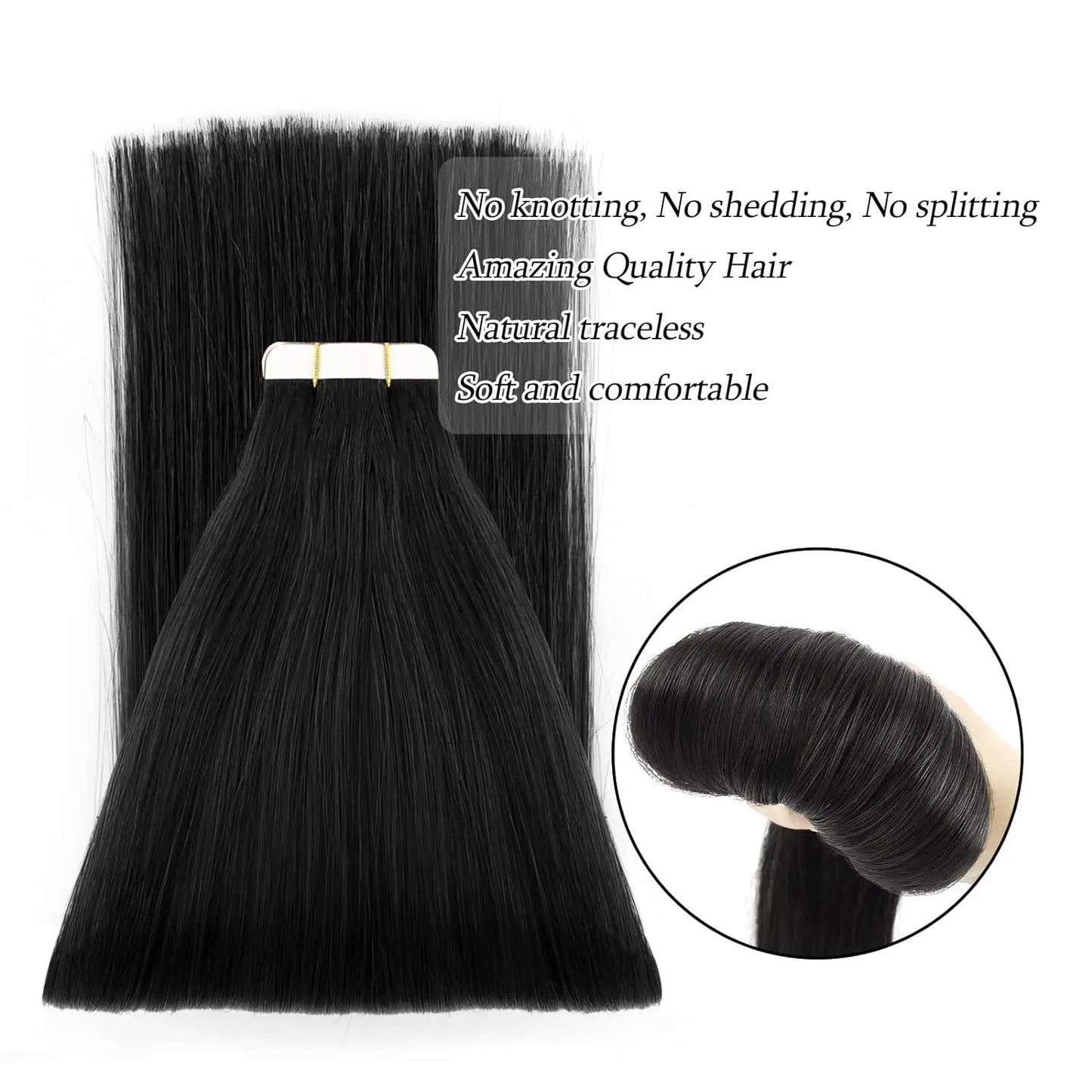 Extensiones de Cabello adhesivo Invisible 20 Piezas de 40 cm